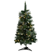 Árbol de navidad preiluminado con luces y soporte verde 90 cm v6348 Vetonek