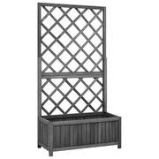 Jardinera enrejada de jardín madera de abeto negro 70x30x135cm v2547 Vetonek
