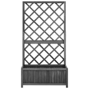 Vetonek Jardinera enrejada de jardín madera de abeto negro 70x30x135cm