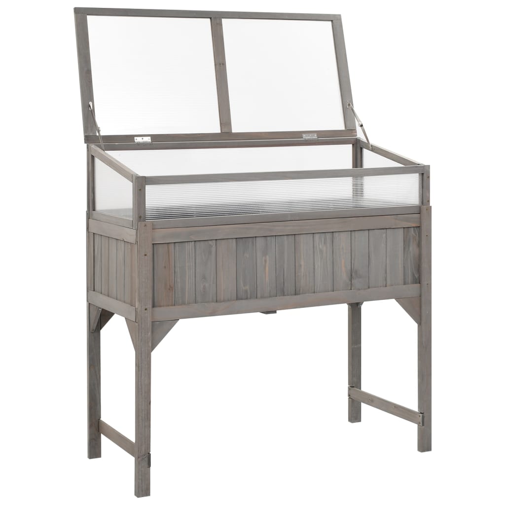 Jardinera elevada con invernadero 110x54x120 cm abeto v2554 - Vetonek