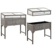 Jardinera elevada con invernadero 110x54x120 cm abeto v2554 - Vetonek