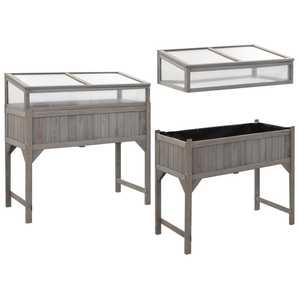 Jardinera elevada con invernadero 110x54x120 cm abeto v2554 - Vetonek