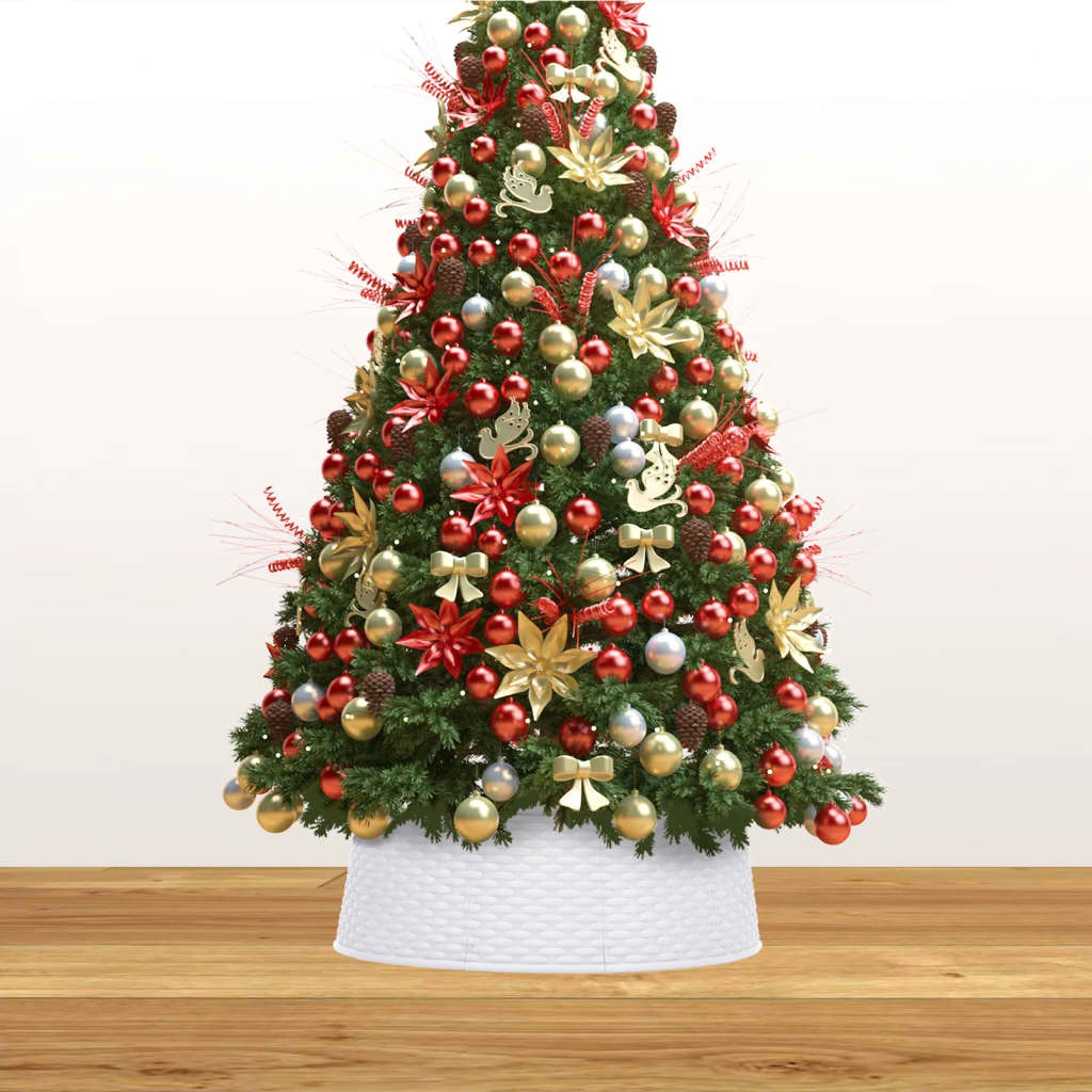 Falda del árbol de Navidad blanca Ø65x19,5 cm vidaXL