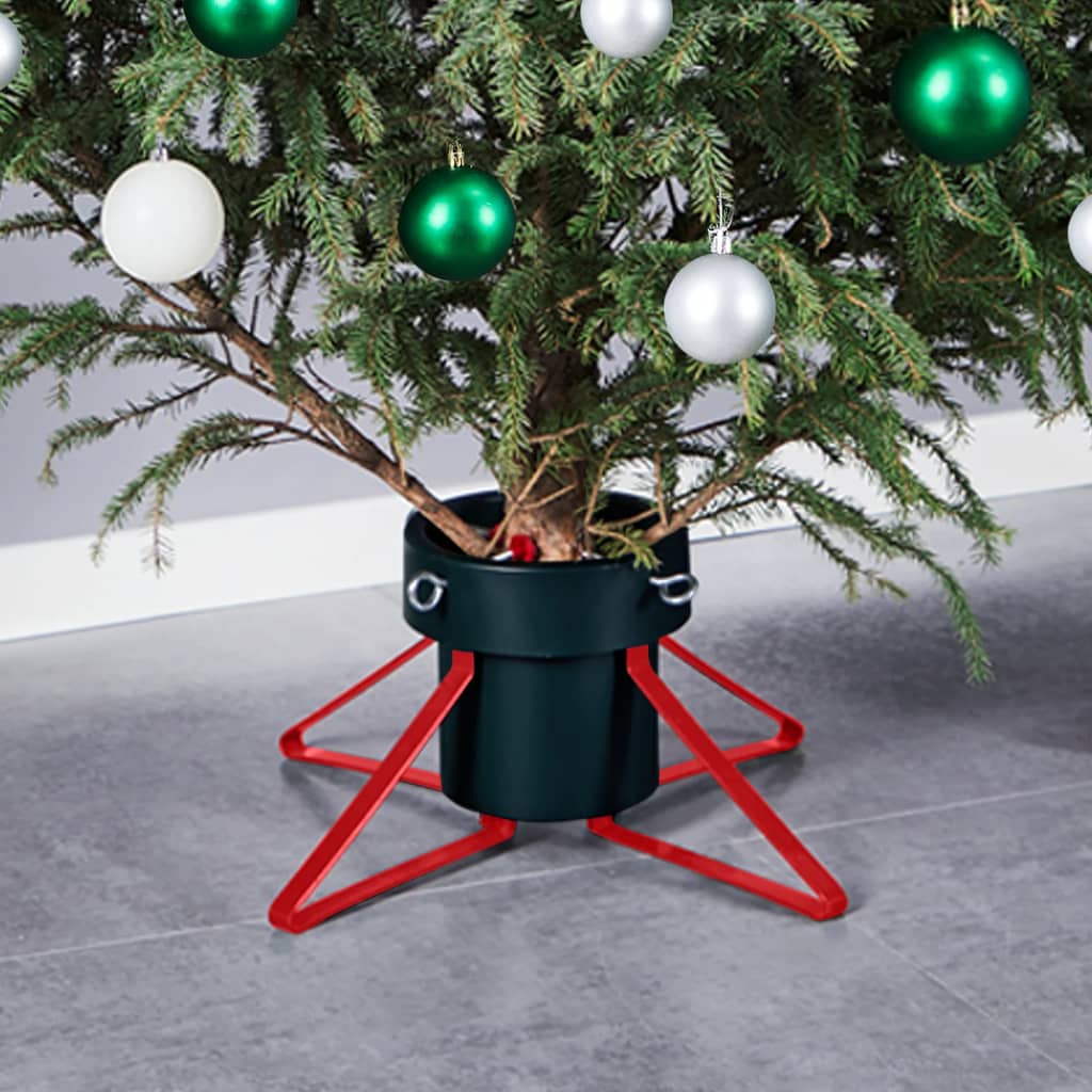 Vetonek Soporte para árbol de Navidad verde y rojo 46x46x19 cm