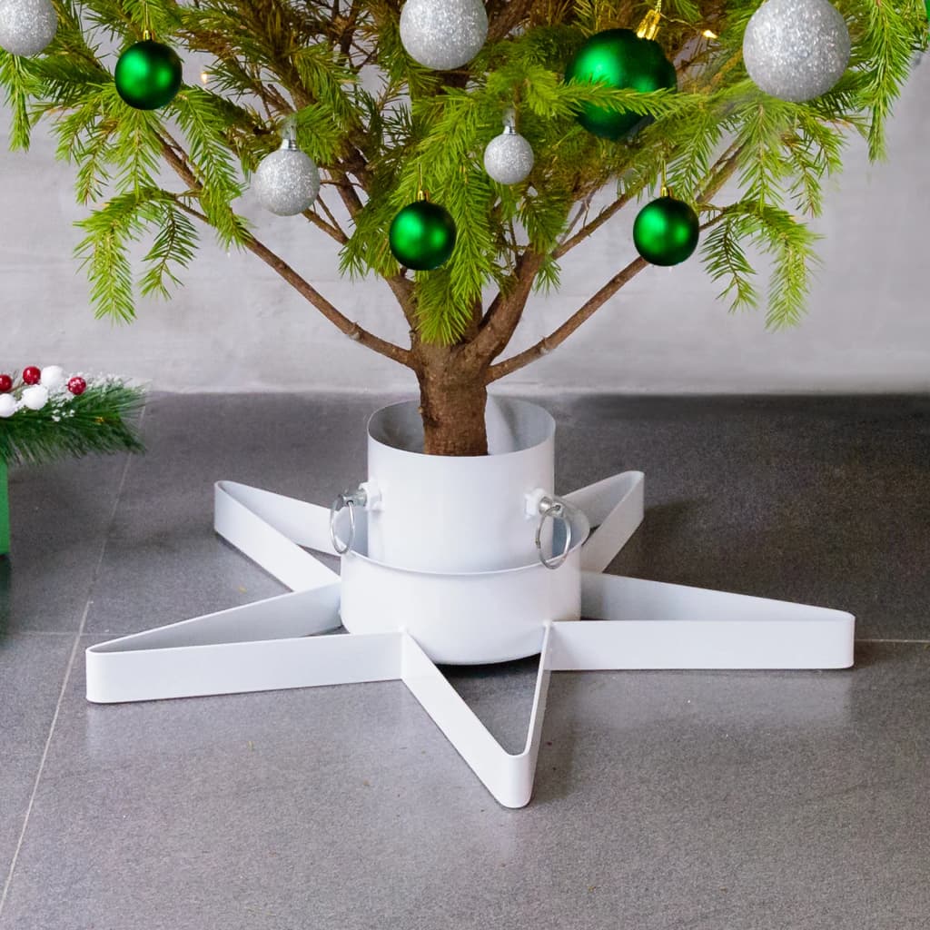 Vetonek Soporte para árbol de Navidad blanco 47x47x13,5 cm