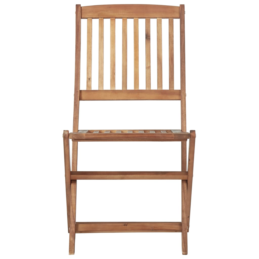 Folding exterior chairs 6 units solid wood acacia