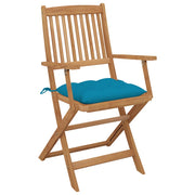 Folding garden chairs 6 pcs and cushions solid acacia wood v9416 - Vetonek