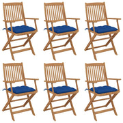 Sillas de jardín plegables 6 uds y cojines madera maciza acacia v9478 Vetonek