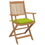 Folding garden chairs 6 pcs and cushions solid acacia wood v9485 - Vetonek