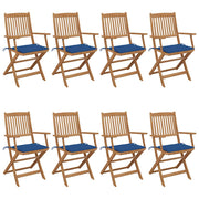 Folding garden chairs 8 units and cushions solid acacia wood v9591 Vetonek