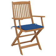 Folding garden chairs 8 units and cushions solid acacia wood v9591 - Vetonek