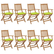 Folding garden chairs 8 units and cushions solid acacia wood v9607 Vetonek