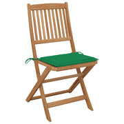Folding garden chairs 6 pcs and cushions solid acacia wood v9812 - Vetonek