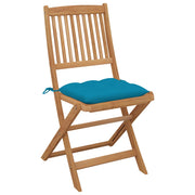 Folding garden chairs 6 pcs and cushions solid acacia wood v9959 - Vetonek