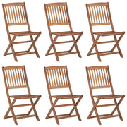 Vetonek Folding garden chairs 6 pcs and cushions solid acacia wood