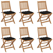 Sillas de jardín plegables 6 uds y cojines madera maciza acacia v9980 Vetonek