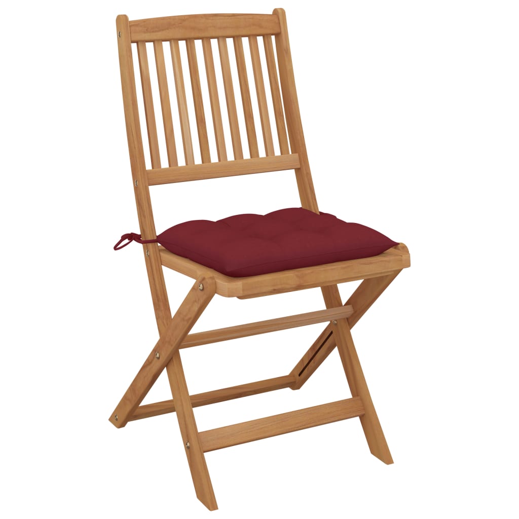 Folding Garden Chairs 6 UDS Y Cushions Maciza Acecia