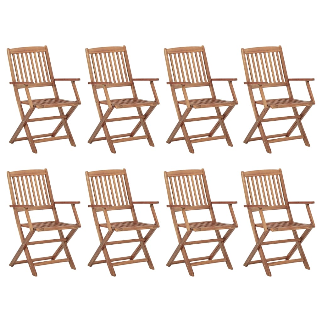 Folding Garden Chairs 8 UDS Y Cushions Maciza Acecia