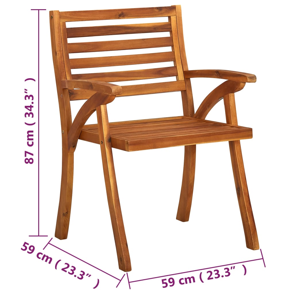 Garden chairs 4 units solid wood of acacia