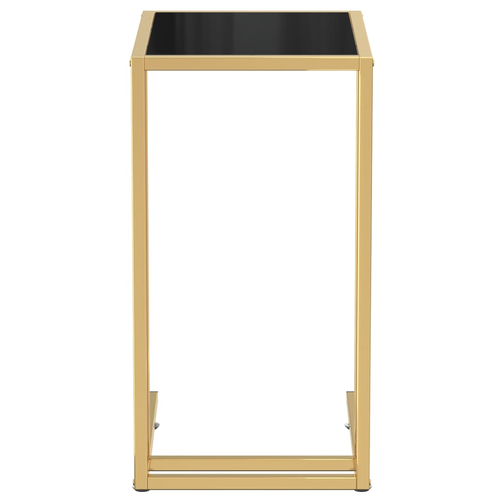 Mesa auxiliar de ordenador vidrio transparente negro 50x35x65cm - Vetonek