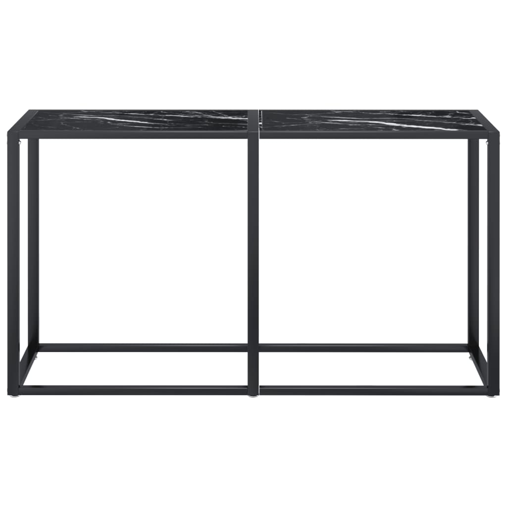 Mesa consola vidrio templado mármol negro 140x35x75,5cm