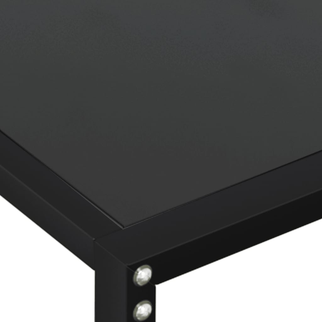 Mesa consola vidrio templado negro 160x35x75,5 cm - Vetonek