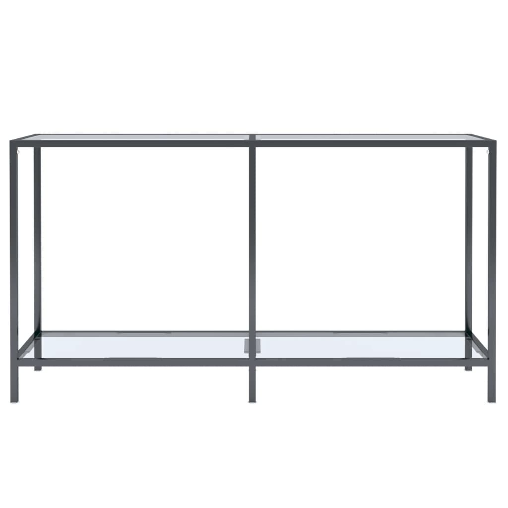 Transparent console table tempered glass 140x35x75.5 cm