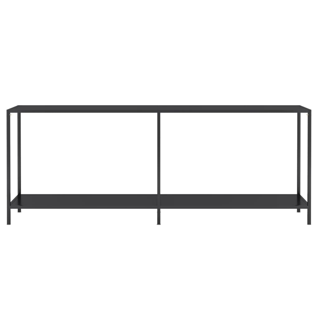 Black tempered glass console 200x35x75.5 cm