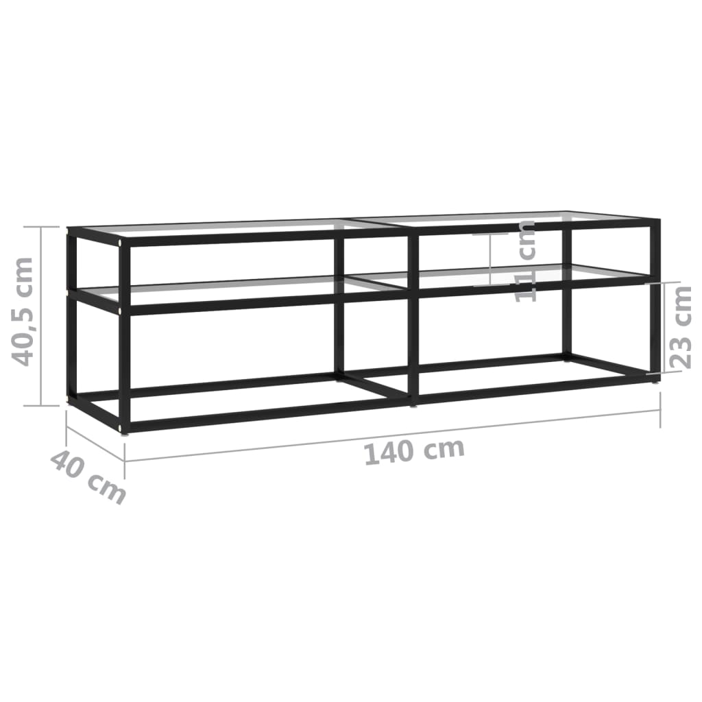 Armoire en verre trempé transparent 140x40x40,5 cm