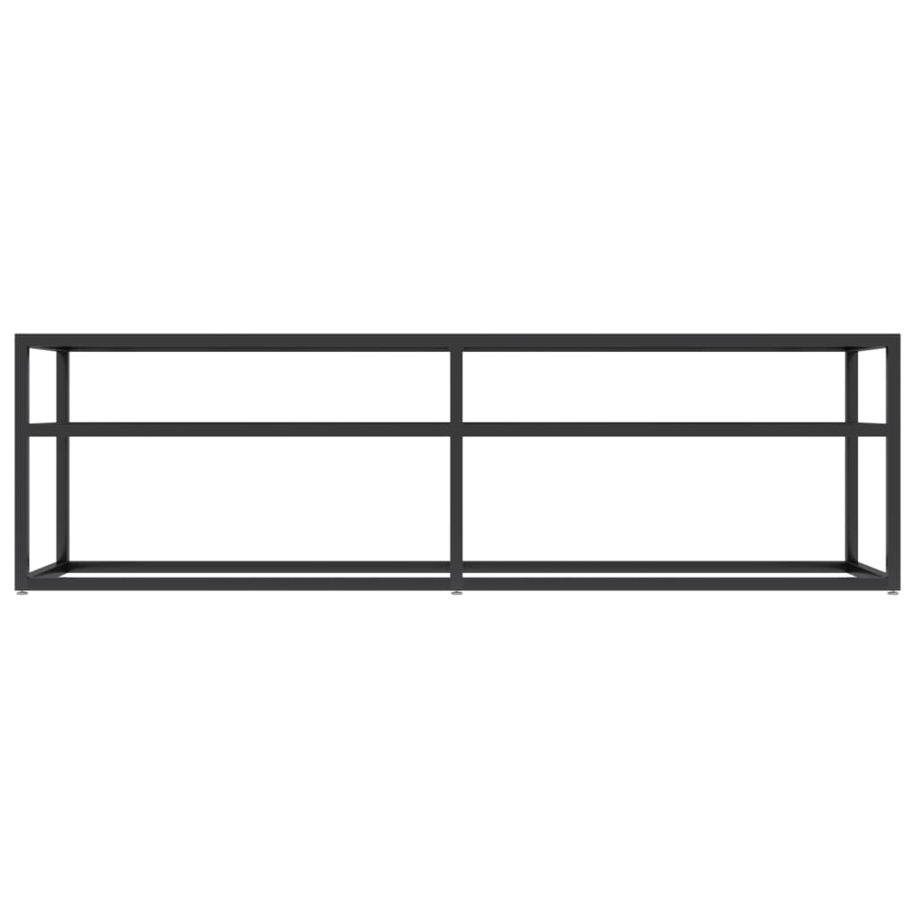 TV cabinet tempered glass Color Black marble 140x40x40.5 cm