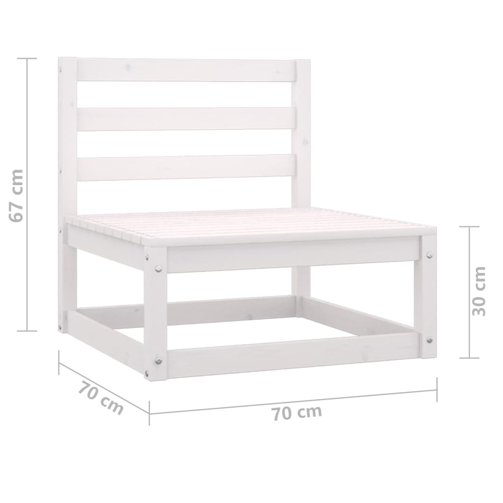 Set de salón de jardín de 3 piezas blanco madera maciza de pino vidaXL