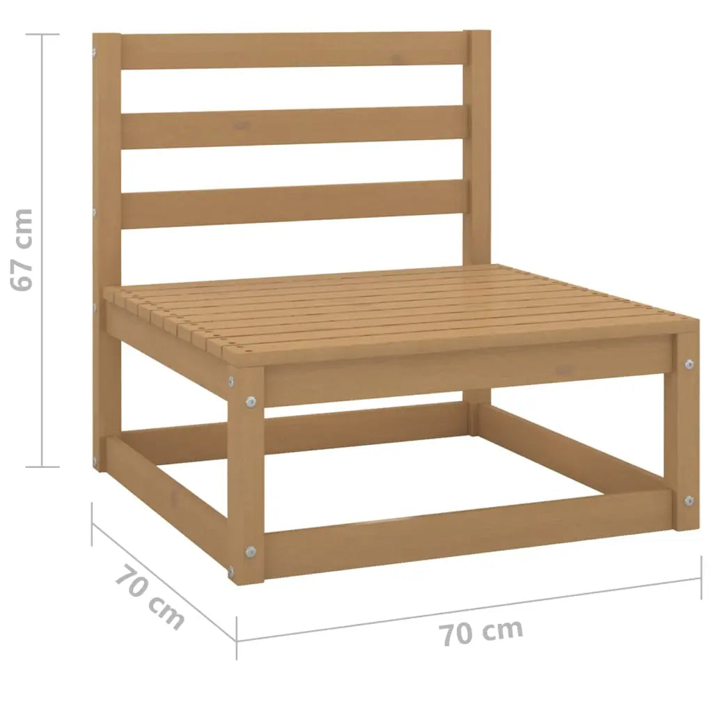 Muebles de jardín 3 piezas marrón miel madera maciza de pino Vetonek