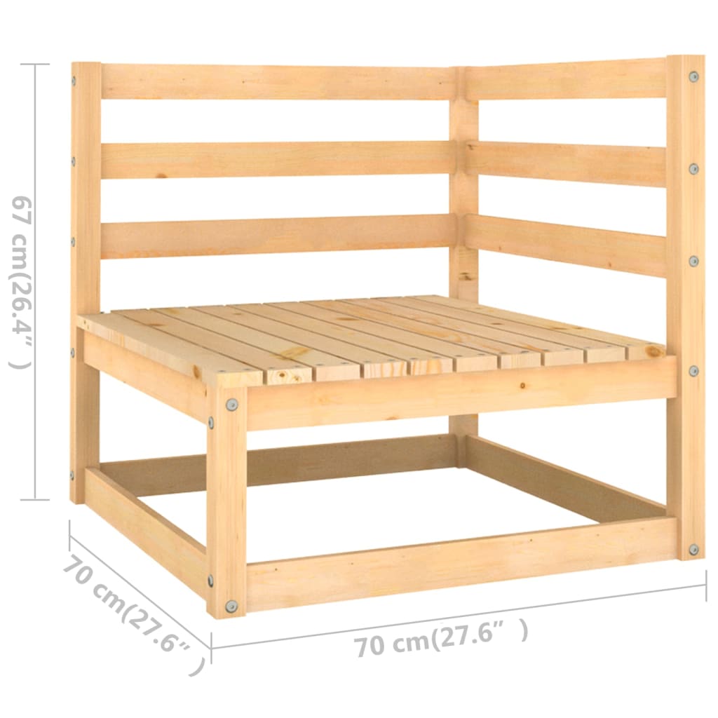 Juego de muebles de jardín 3 piezas madera maciza de pino - Vetonek