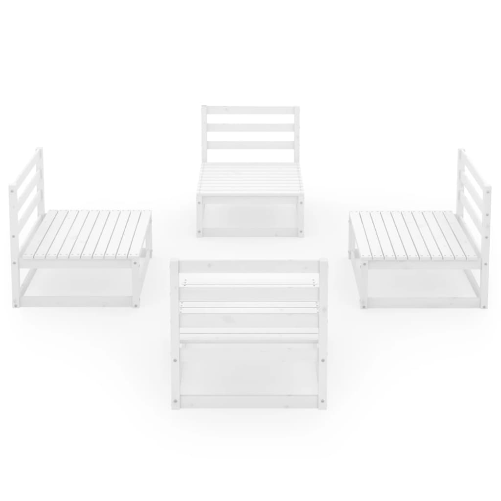 4 -piece garden living room set white wood pine