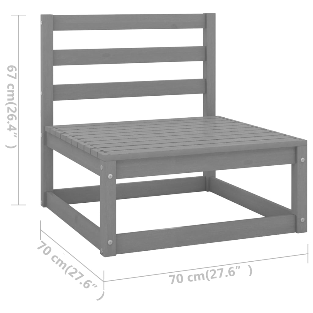 Muebles de jardín 4 piezas gris madera de pino maciza vidaXL