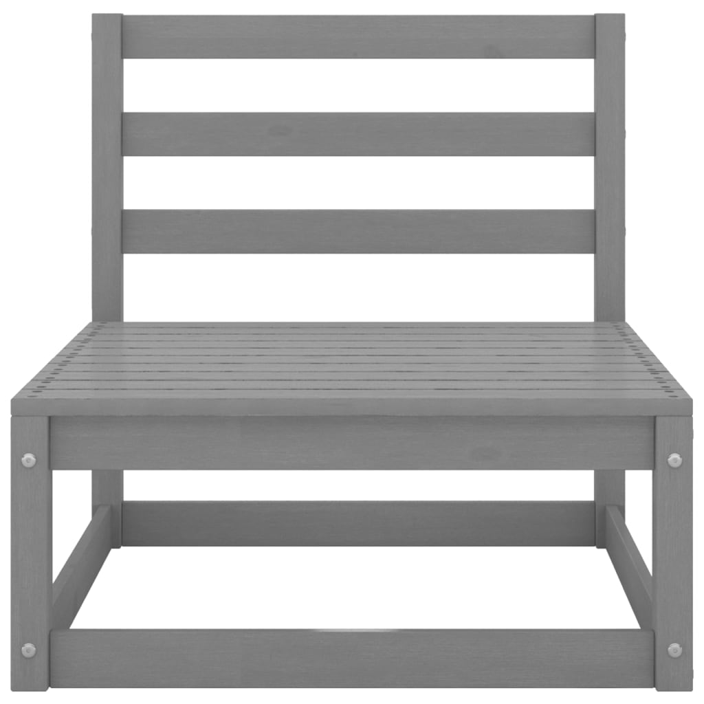 Juego de muebles de jardín 13 pzas y cojines gris madera pino vidaXL