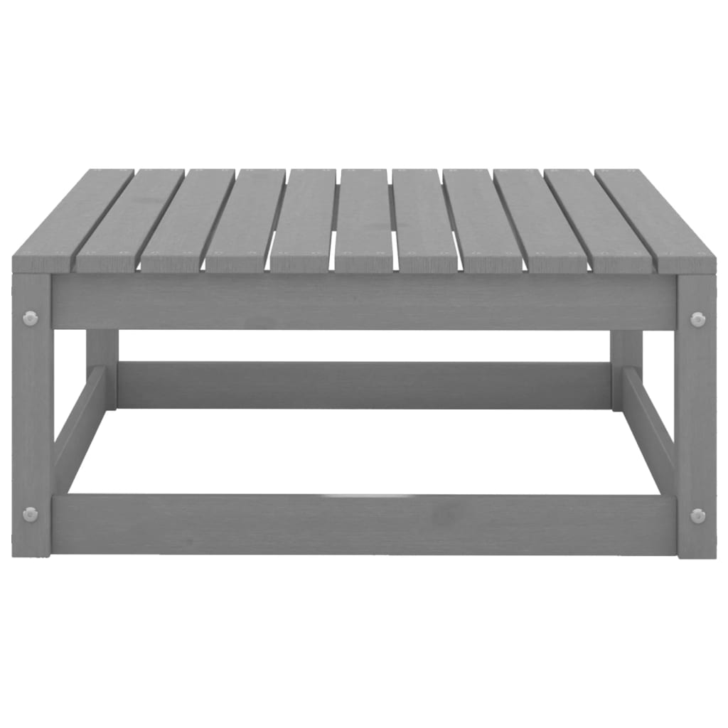 Juego de muebles de jardín 13 pzas y cojines gris madera pino vidaXL