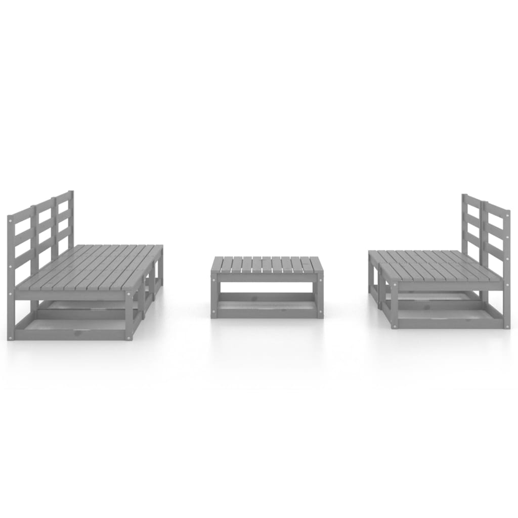 Muebles de jardín 6 piezas gris madera de pino maciza vidaXL