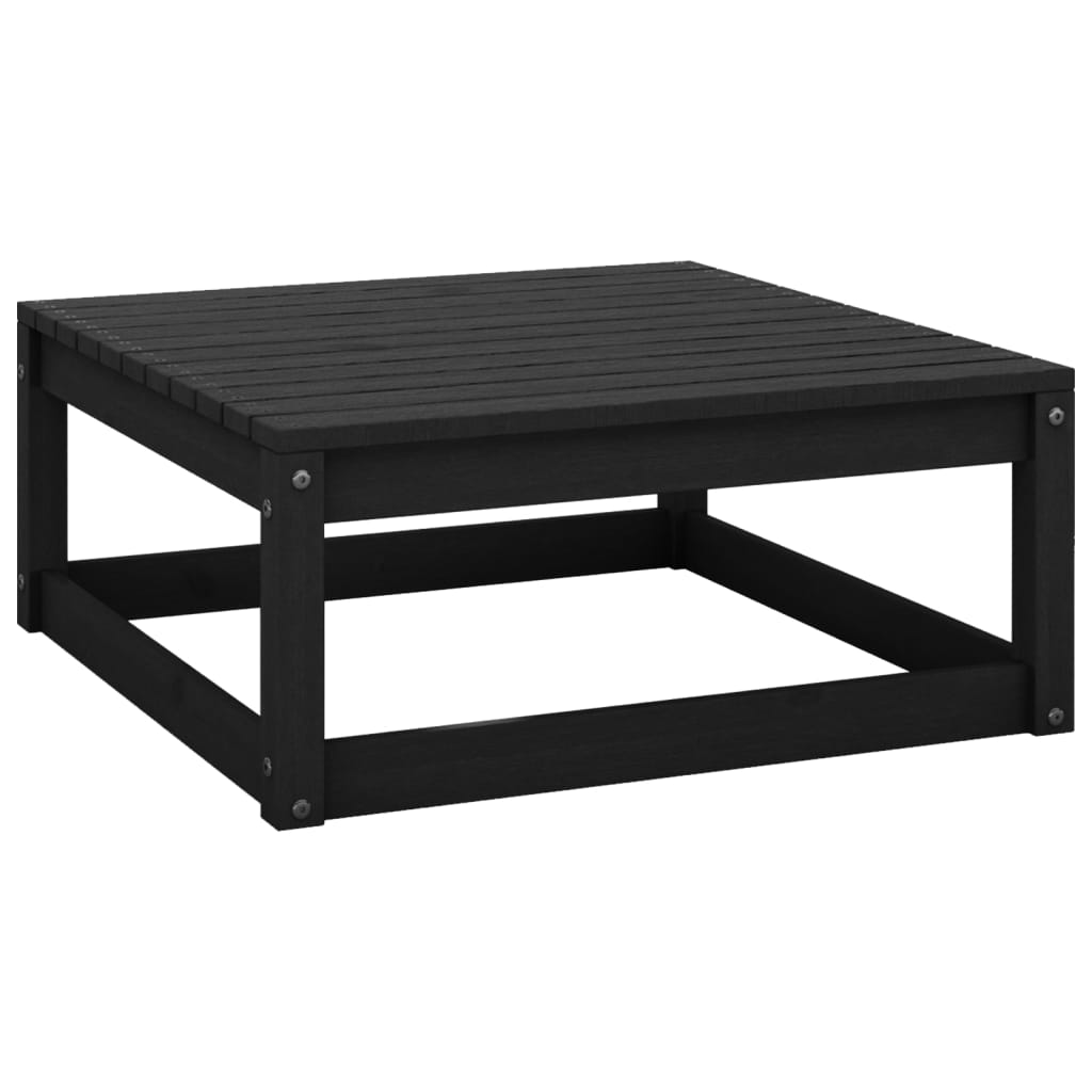 Juego de muebles de jardín 5 piezas negro madera maciza de pino vidaXL