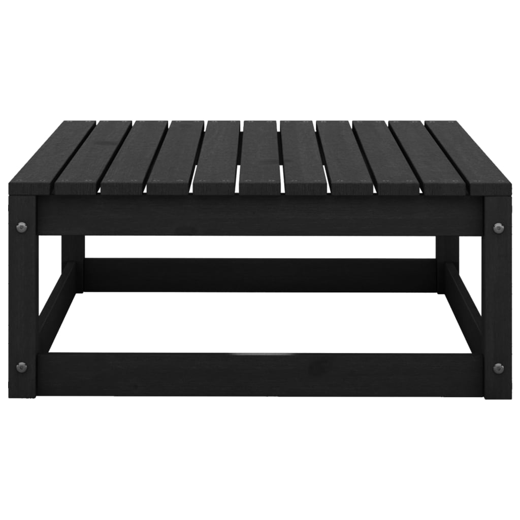 Juego de muebles de jardín 9 piezas negro madera madera pino vidaXL