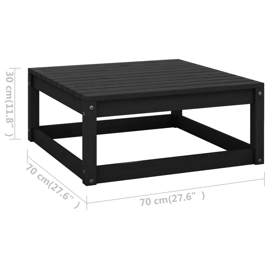 Juego de muebles de jardín 9 piezas negro madera madera pino vidaXL