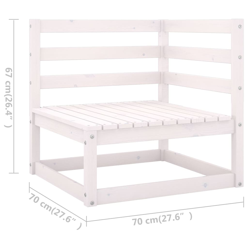 Set de salón de jardín de 5 pzas blanco madera maciza de pino vidaXL