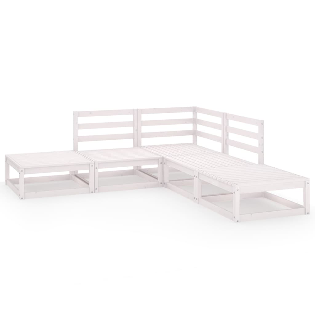 Set de salón de jardín de 5 piezas blanco madera maciza de pino vidaXL