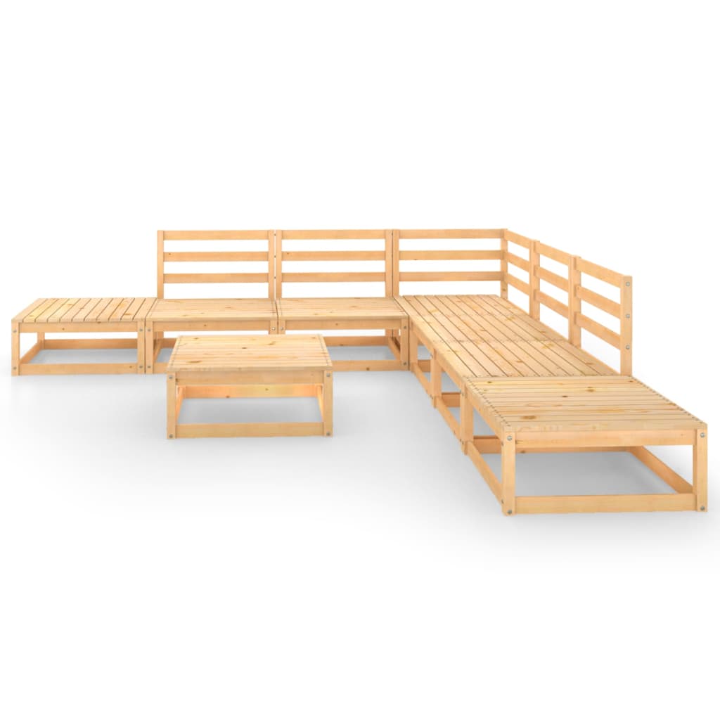 Garden furniture set 8 pieces solid pine wood