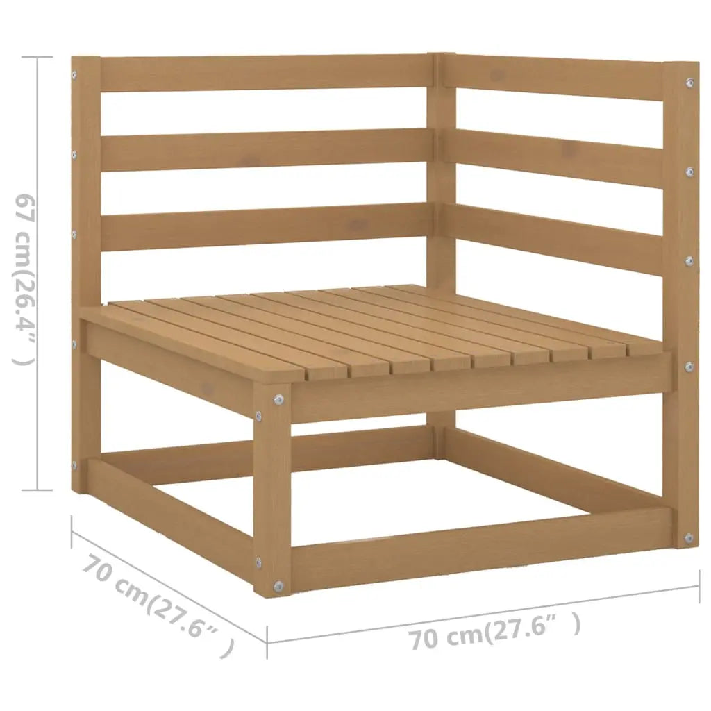 Muebles de jardín 4 piezas marrón miel madera maciza de pino Vetonek