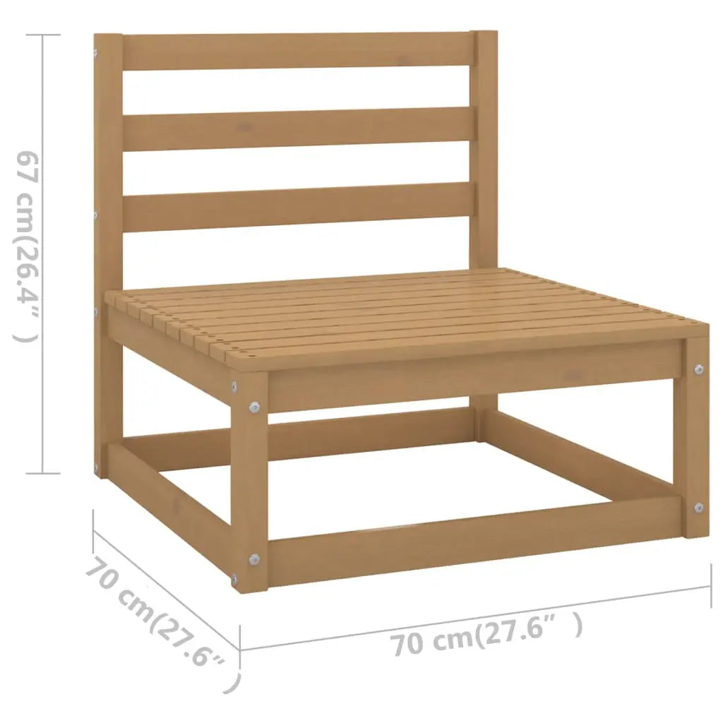 Muebles de jardín 4 piezas marrón miel madera maciza de pino Vetonek