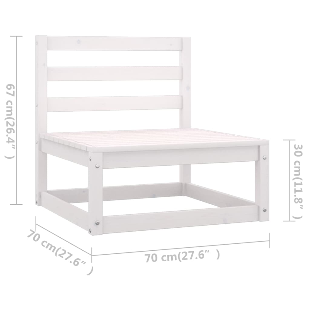 Set de salón de jardín de 5 piezas blanco madera maciza de pino vidaXL