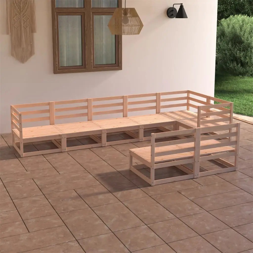 Vetonek Juego de muebles de jardín 8 piezas madera maciza de pino