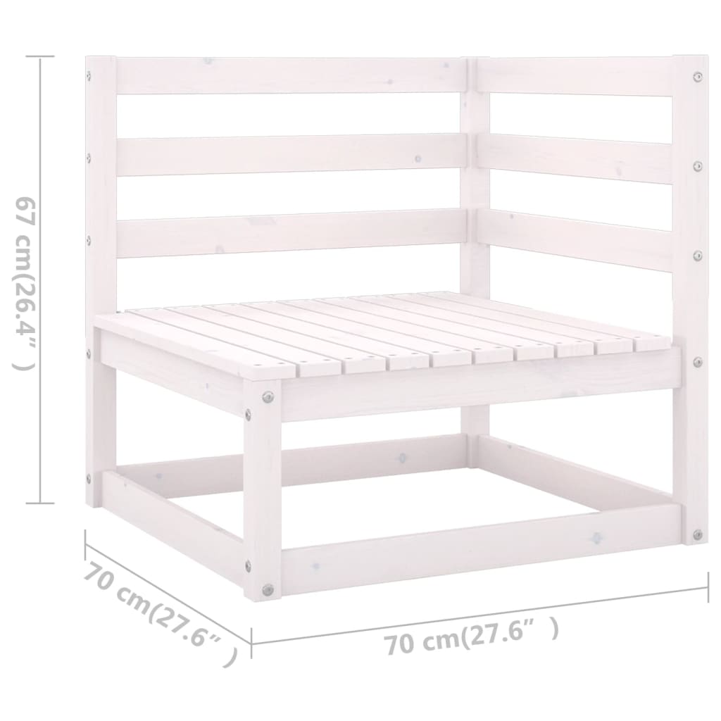 Set de salón de jardín de 7 piezas blanco madera maciza de pino vidaXL