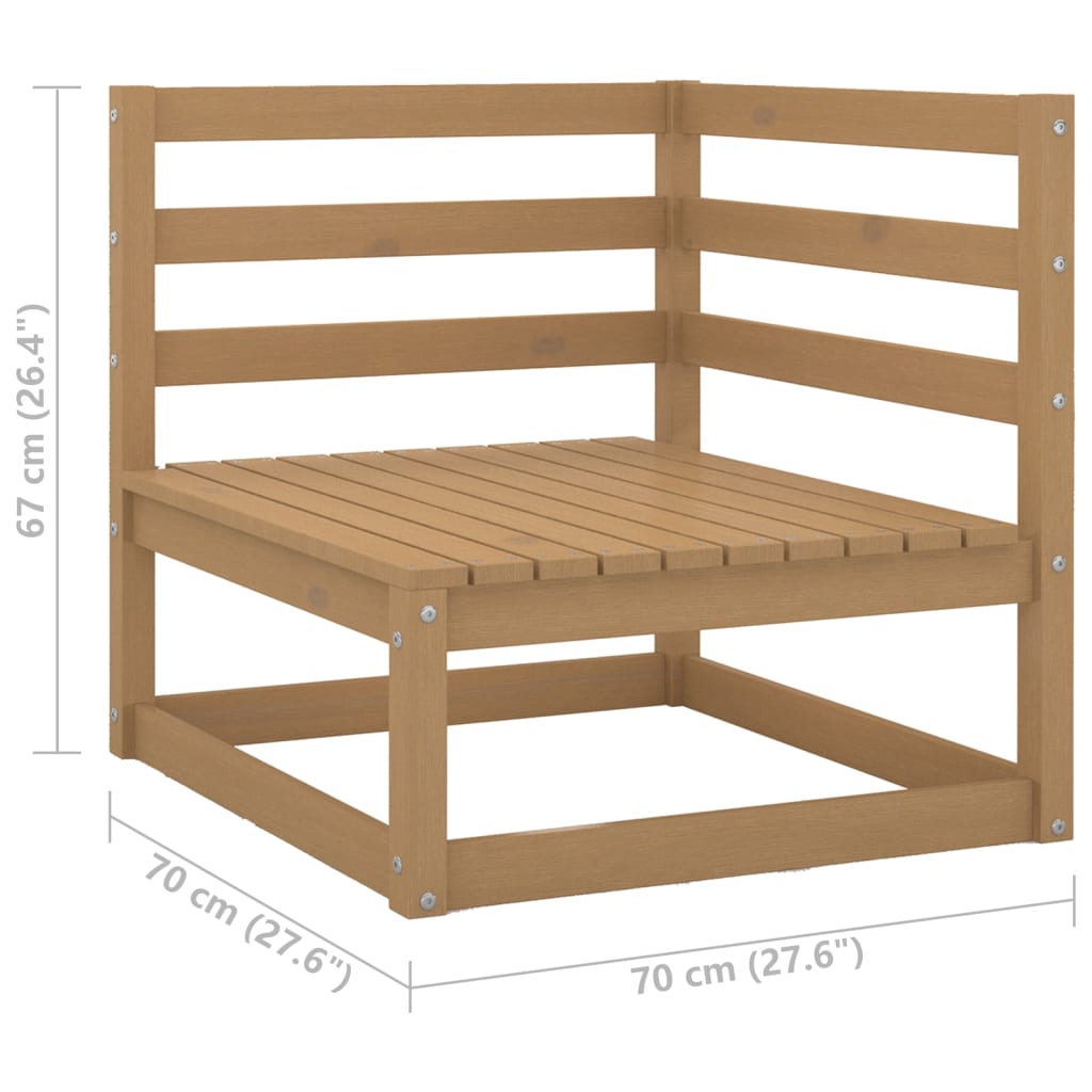 Muebles de jardín 8 piezas con cojines de madera de pino maciza vidaXL